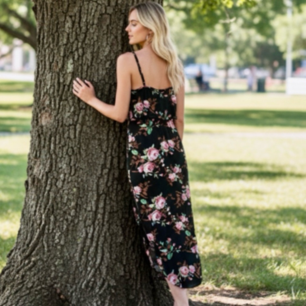 LILBETTER Floral Sleeveless Dress Size Large - Picture 4 of 9